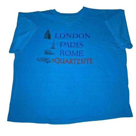 Vintage Quartzite T Shirt London Paris Rome Quartzsite Arizona Funny Souvenir - Picture 3 of 5
